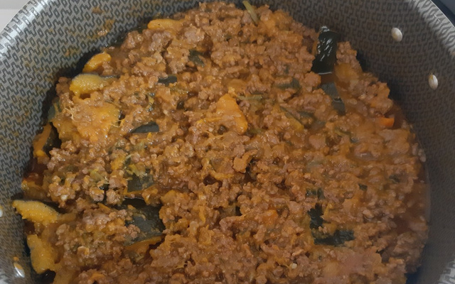 Abóbora com carne moída