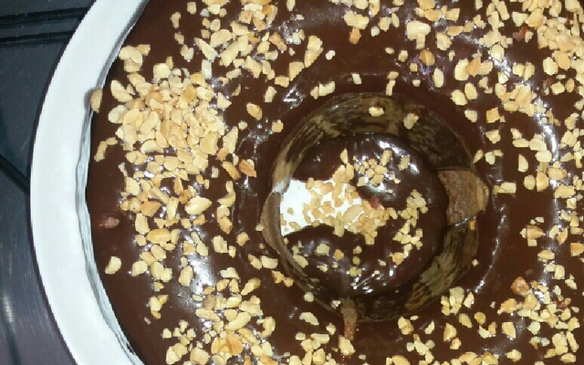 Bolo de amendoim com fubá no liquidificador