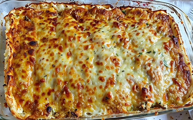 Lasanha de frango com queijo