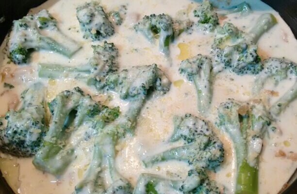 Frango ao creme de brócolis