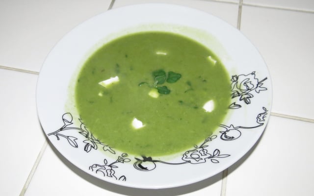 Sopa cremosa de espinafre