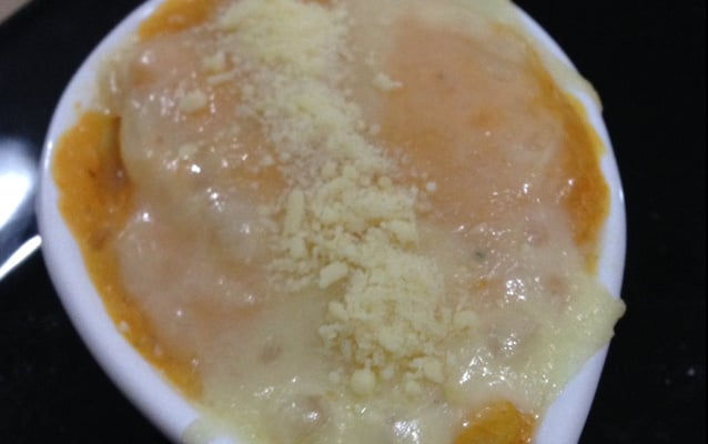 Escondido de camarão com moranga