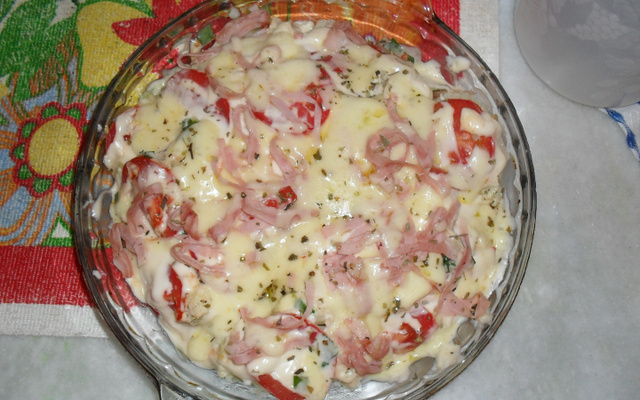 Couve-flor com presunto e mussarela