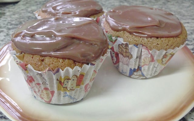 Muffin de chocolate com leite condensado