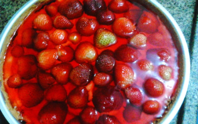 Torta de morango prática
