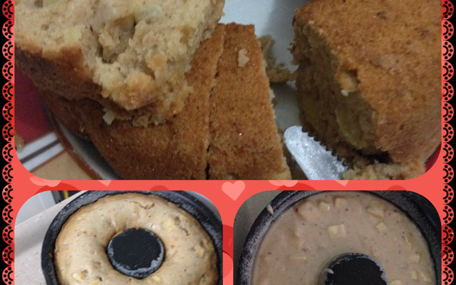 Bolo de maçã molhadinho sem ovos