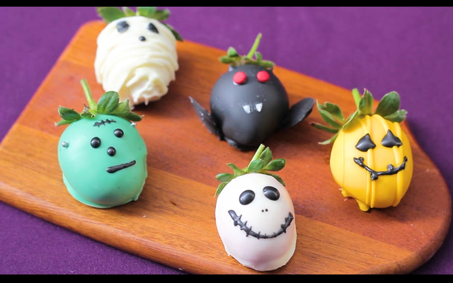 Morangos de Halloween (chocolate)
