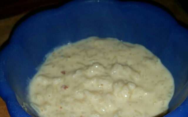 Arroz doce com coco e paçoca