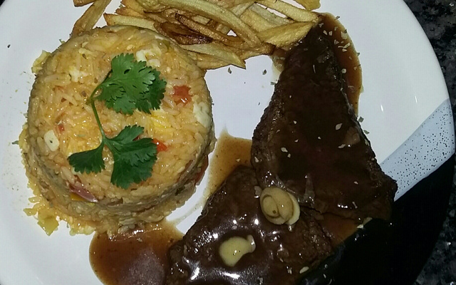 Risoto de frango com champignon