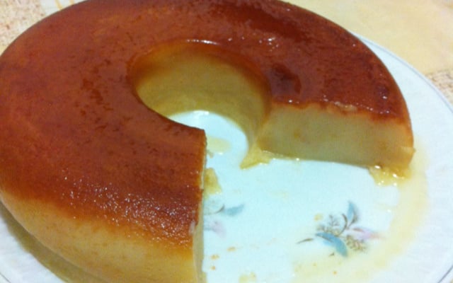 Pudim de pão no micro-ondas