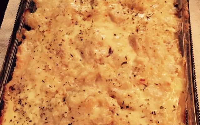 Escondidinho de carne seca com mandioca