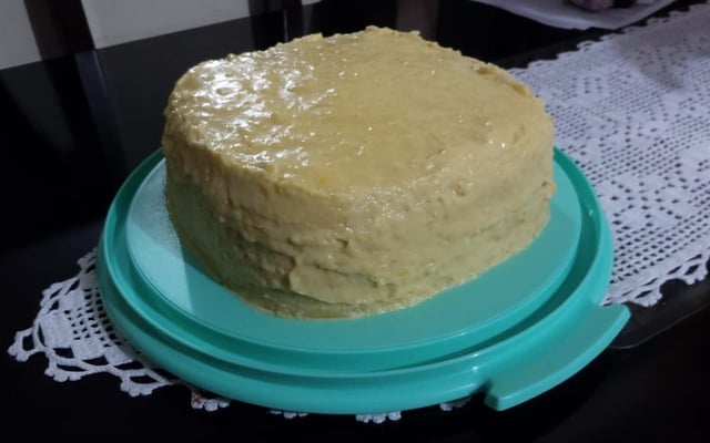 Bolo de milho mais que fofinho com cobertura de creme de milho