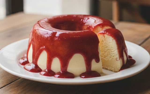 Sorvetão com calda de goiabada simples por cima