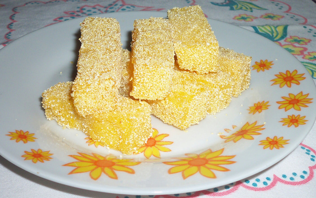 Polenta de cuscuz frita