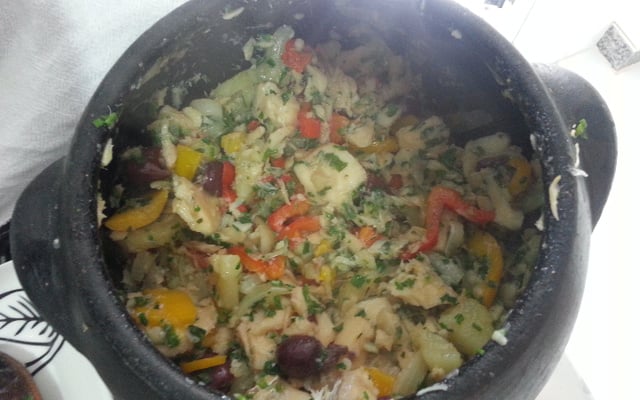 Bacalhau com pimenta biquinho fresca