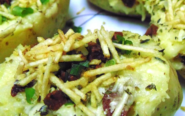 Batata recheada de micro-ondas