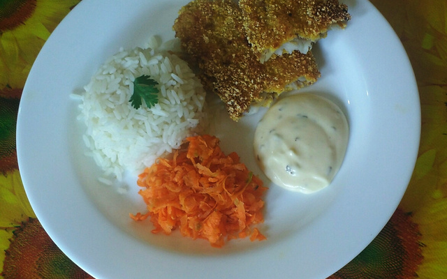 Filé de merlusa maravilhosamente empanados