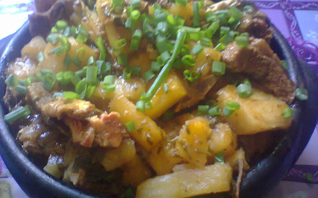 Costela de boi com aipim