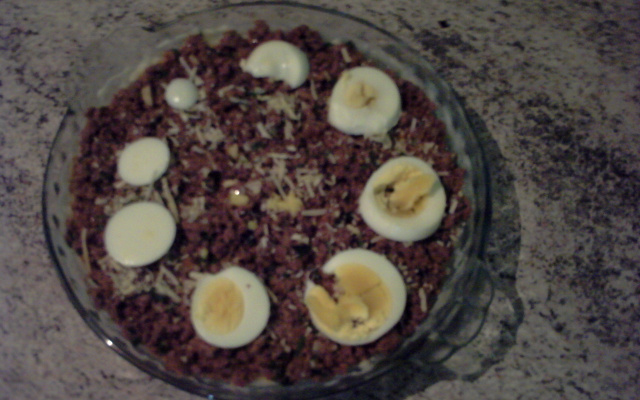 Purê de batata com carne moída