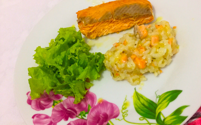 Risoto de limão siciliano com filé de salmão
