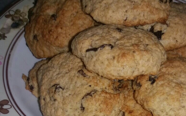 Biscoito de aveia com gotas de chocolate