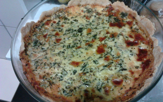 Quiche de espinafre e mussarela