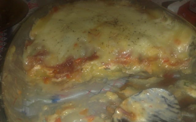 Escondidinho de carne seca com requeijão