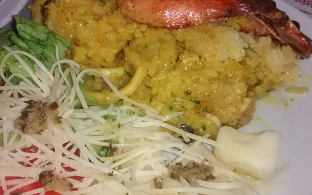 Risoto de camarão e lula