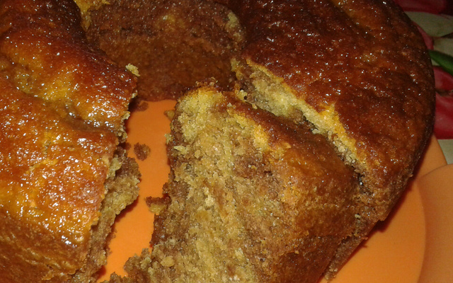 Bolo de liquidificador mesclado