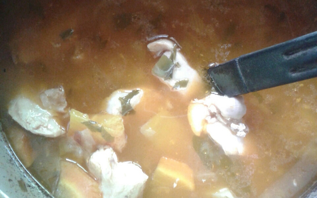 Canja de galinha na panela de pressão