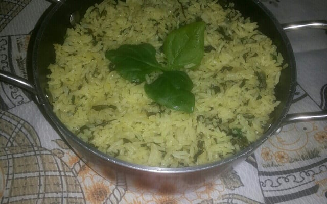 Arroz com espinafre