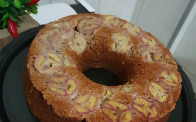 Bolo diet de banana, sem farinha e sem açúcar