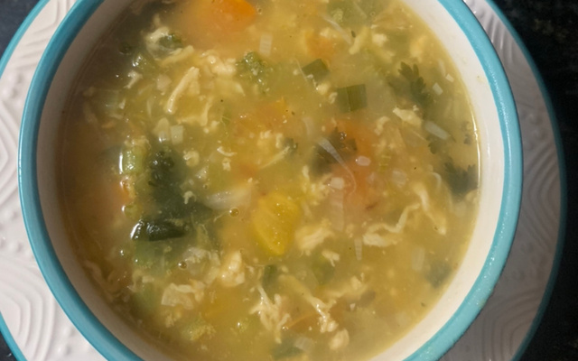 Sopa de mandioquinha com frango