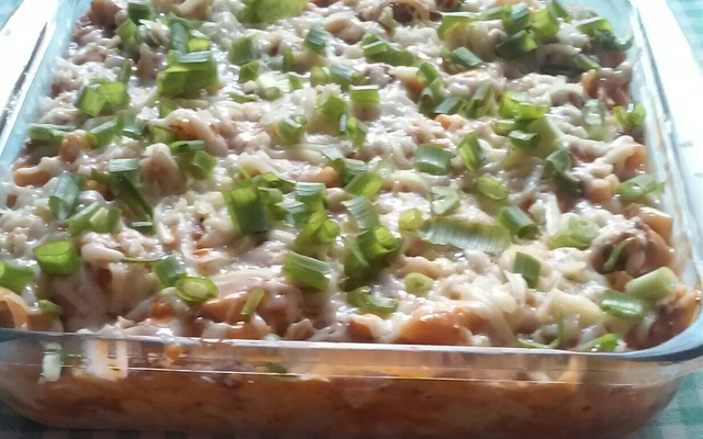 Macarrão na pressão com carne moída