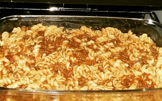 Macarrão com carne moída