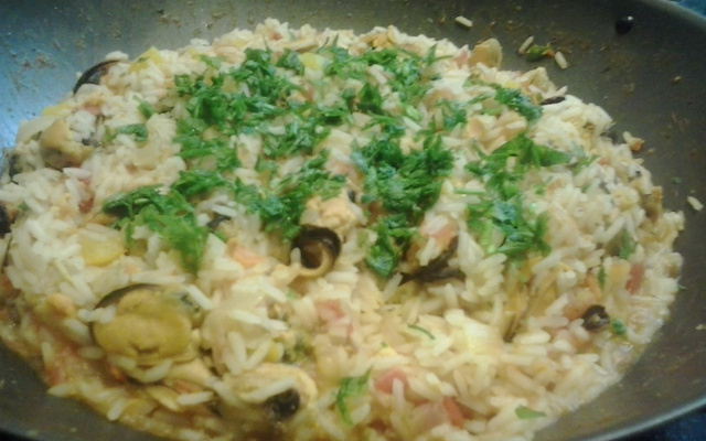 Arroz com mexilhão