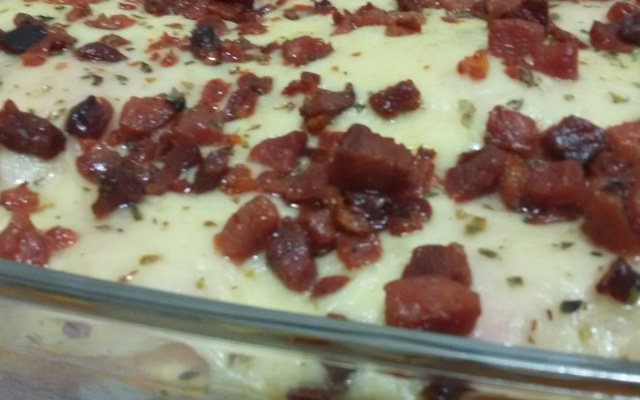 Batata de forno com frango rápida