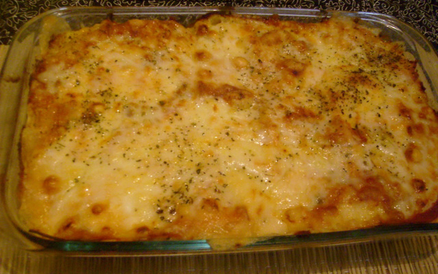 Lasanha rápida com requeijão