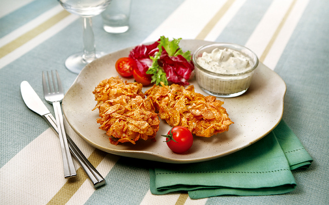 Frango flakes com molho de iogurte