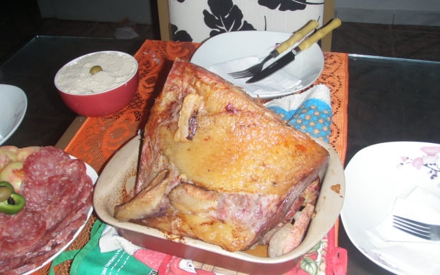 Carne assada recheada