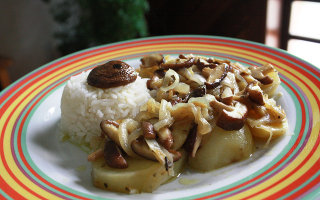 Bacalhau com shitake