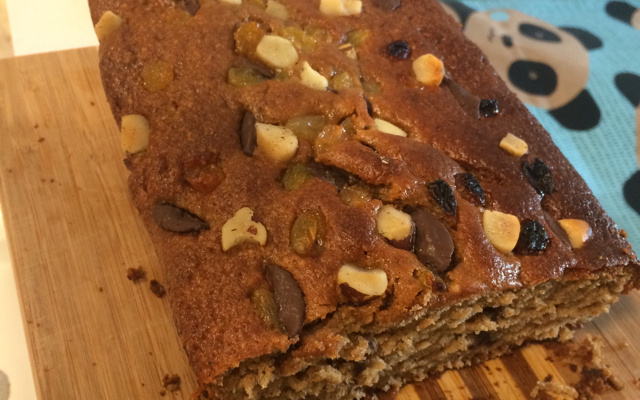 Bolo integral de banana com aveia