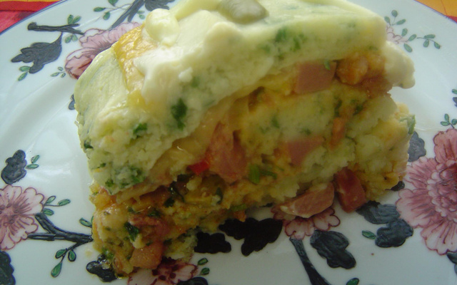 Rocambole de arroz cozido do Lúcio Cezar