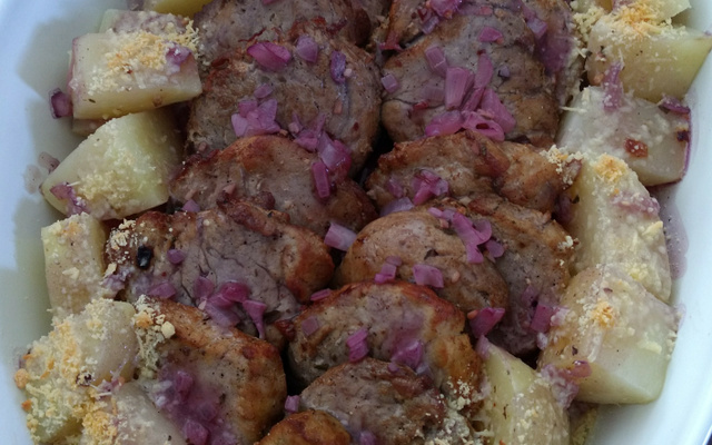 Mignon suíno ao molho de vinho tinto