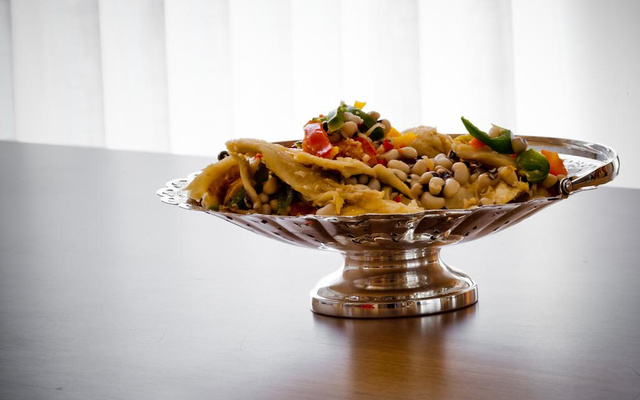 Feijão fradinho com bacalhau