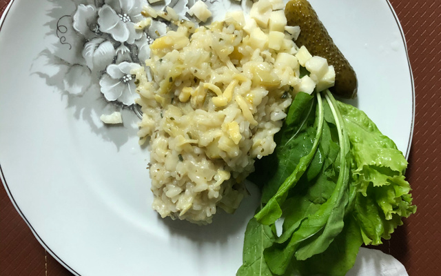 Risoto de abobrinha e limão siciliano
