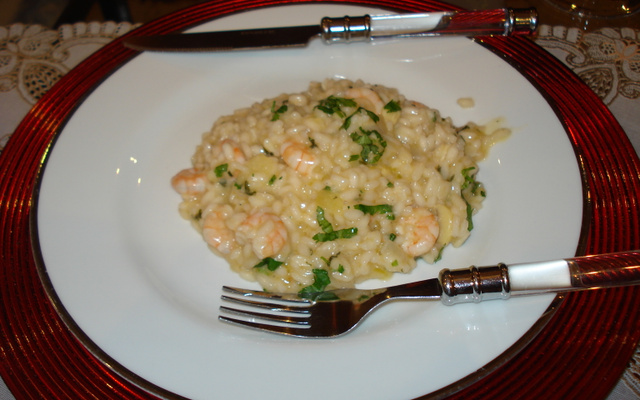 Risoto de camarão chique da Neneli