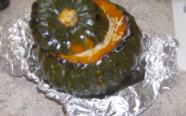 Fricassê de frango na abóbora moranga