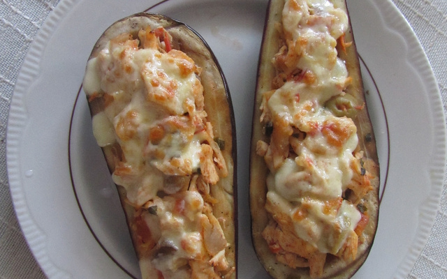 Berinjela com frango