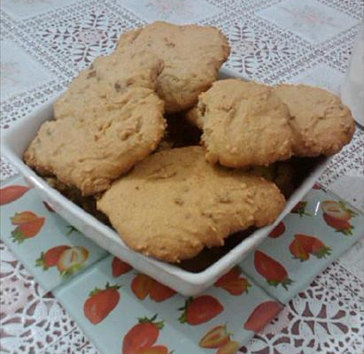 Cookie de baunilha com gotas de chocolate